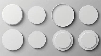 Foto auf Alu-Dibond Gray circle and oval shades framed against a transparent background, realistic round shadows with soft edges. Set of templates with different shapes and sizes. © Mark