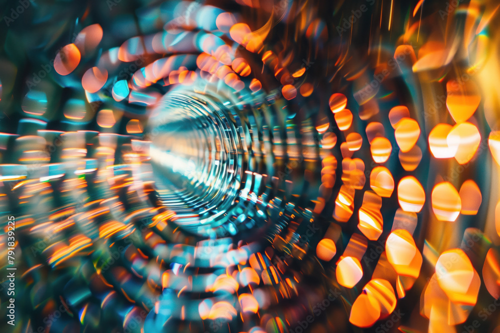 Poster Abstract background with reflections and caustics. Hi-tech. Futuristic background image. Created with Generative AI technology.