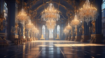 A room filled with antique ornate chandeliers
