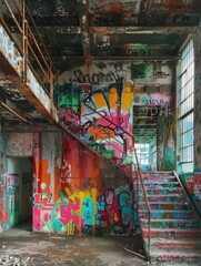 Decay Meets Creativity An Abandoned Industrial Building Revitalized by Vibrant Street Art