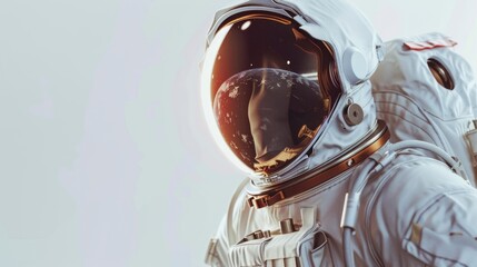 astronaut with suit on white background