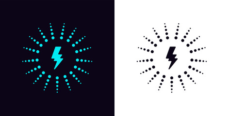 Battery charge Energetic Thunderbolt and Flash Icon Vector Logo Design - obrazy, fototapety, plakaty