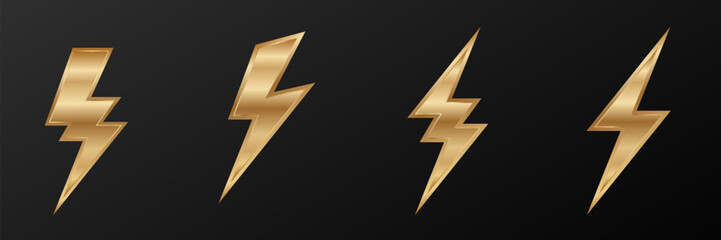 Gold thunder bolt High Energy Thunder and Bolt Vector Logo Concept