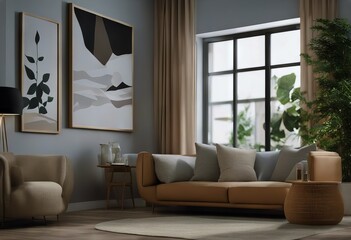 interior background render 3d frame cozy Mock