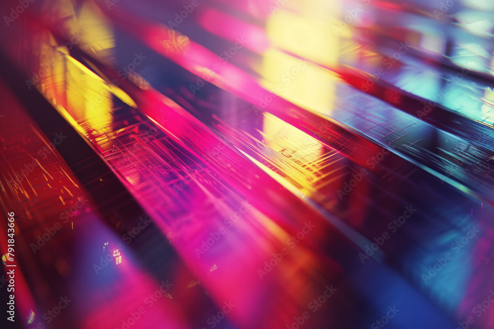 Poster Abstract background with reflections and caustics. Hi-tech. Futuristic background image. Created with Generative AI technology.