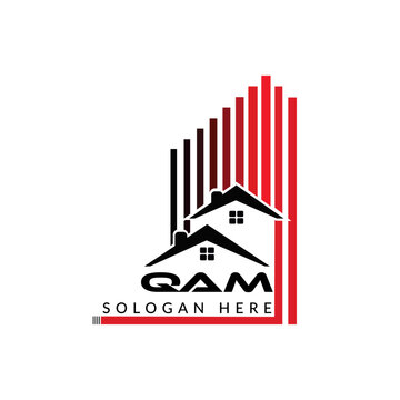 Letter QAM building vector, QAM initial construction. QAM real estate. QAM home letter logo design, QAM real estate Logo ,QAM Style home logo