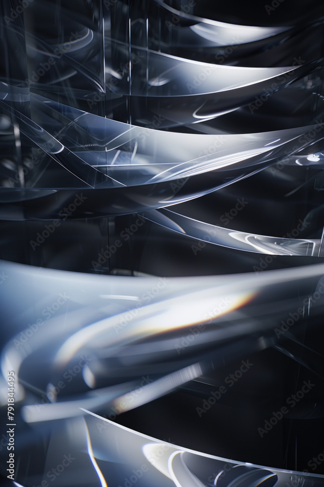 Poster Abstract background with reflections and caustics. Hi-tech. Futuristic background image. Created with Generative AI technology.