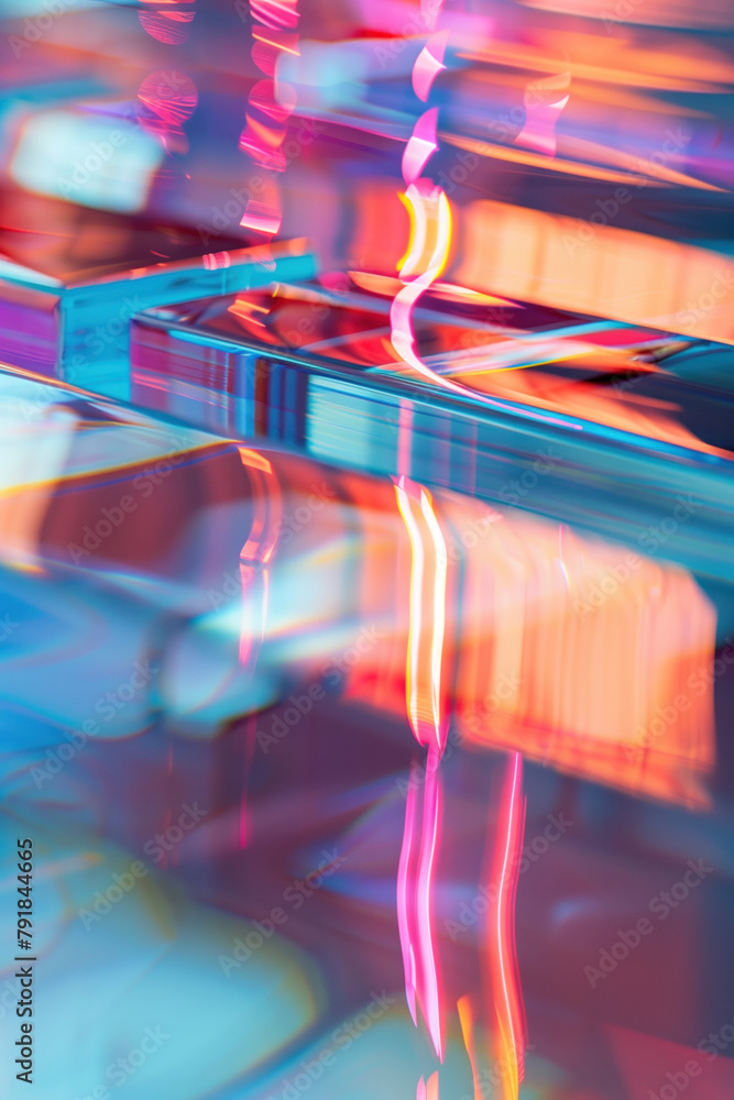 Poster abstract background with reflections and caustics. hi-tech. futuristic background image. created wit