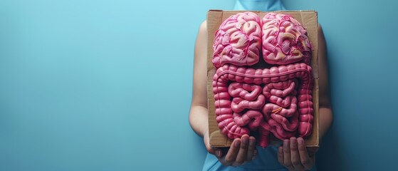 An individual accepting a delivery box of paper containers from a deliveryman. Delivery concept.