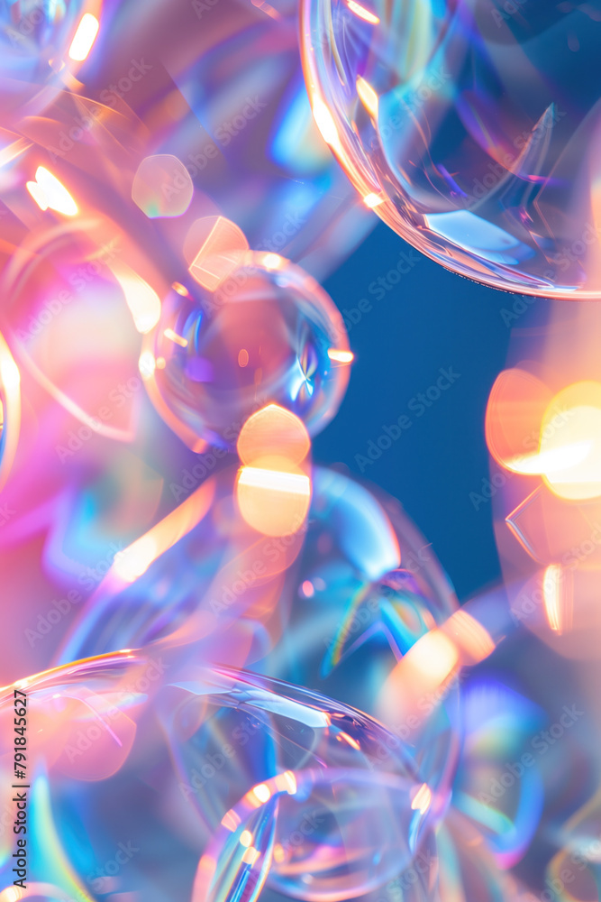 Poster Abstract background with reflections and caustics. Hi-tech. Futuristic background image. Created with Generative AI technology.