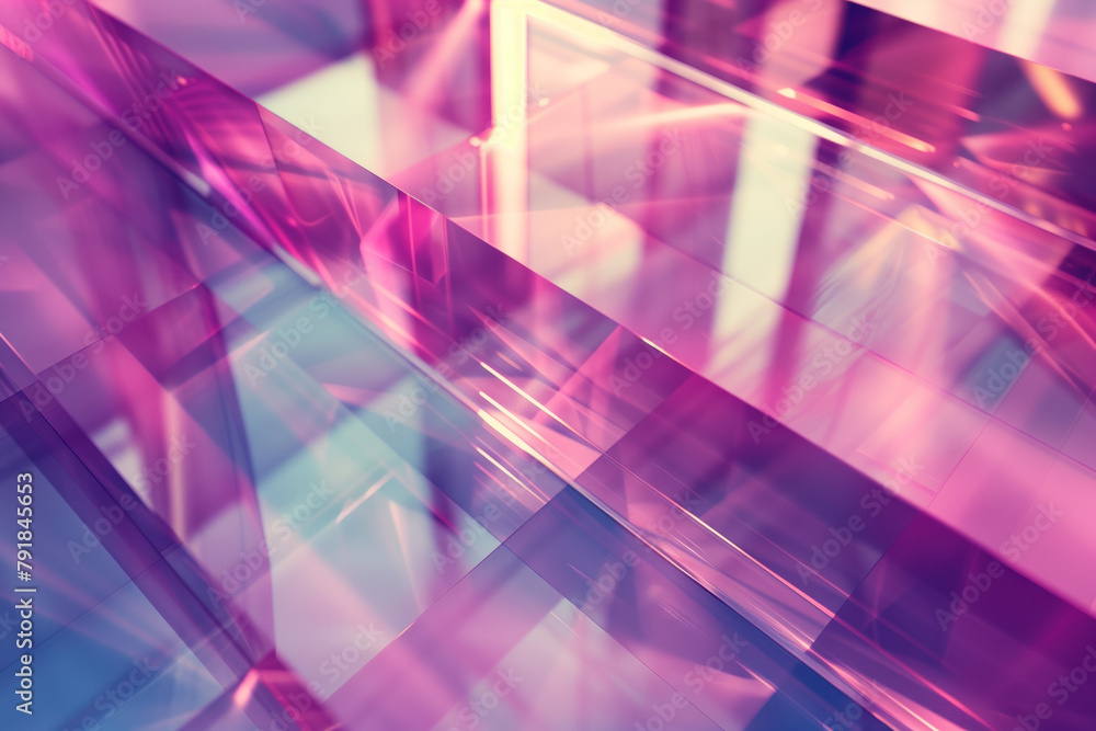 Poster Abstract background with reflections and caustics. Hi-tech. Futuristic background image. Created with Generative AI technology.