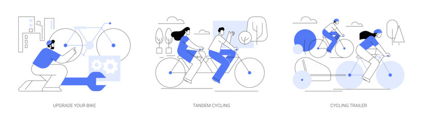 Urban cycling isolated cartoon vector illustrations se