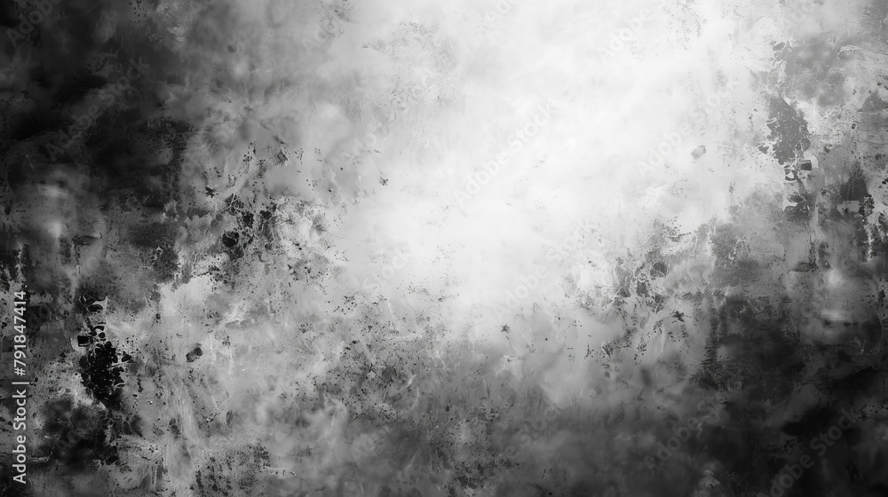 Poster grey and white abstract background grainy noise texture with bright light and glow digital art