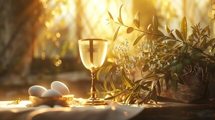 holy communion sacrament eucharist and lords supper concept religious digital artwork - obrazy, fototapety, plakaty
