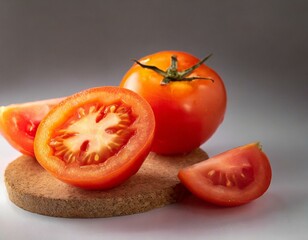 tomato on a wooden board