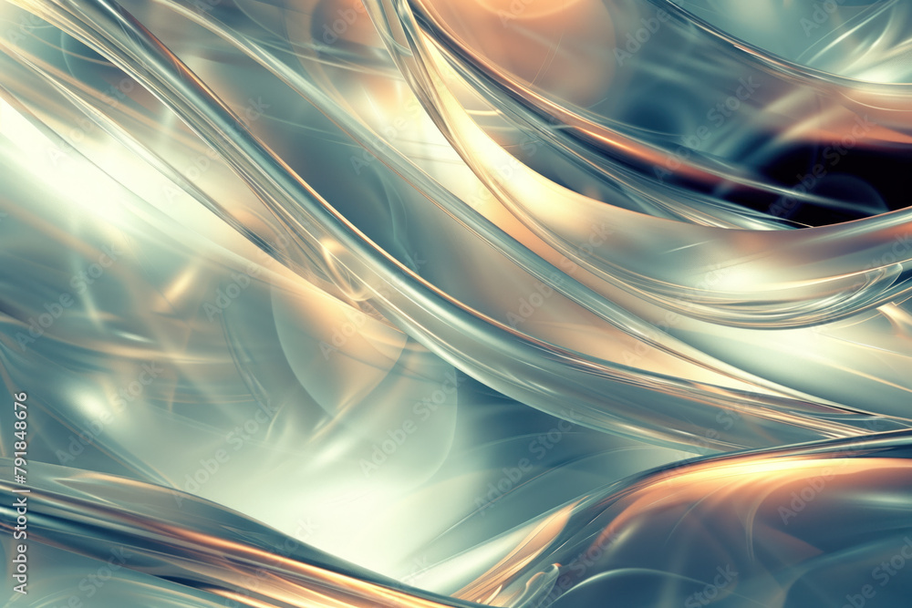 Poster Abstract background with reflections and caustics. Hi-tech. Futuristic background image. Created with Generative AI technology.