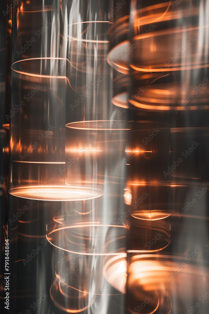Poster Abstract background with reflections and caustics. Hi-tech. Futuristic background image. Created with Generative AI technology.