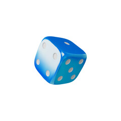 Blue die in motion 3D icon vector illustration