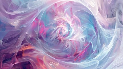 Fototapeta na wymiar pastel colored abstract swirling shapes forming mesmerizing background wallpaper digital art