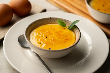 Catalan cream or burnt cream is a type of pastry cream or custard with a crunchy crust made of caramelized sugar.