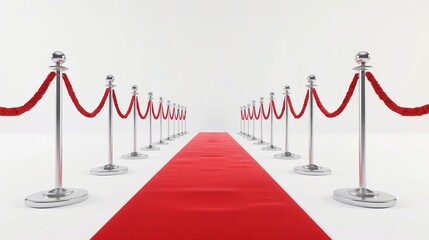 red carpet rolled out on white background vip event and celebrity entrance concept illustration