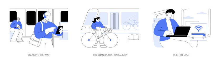Smart public transport isolated cartoon vector illustrations se