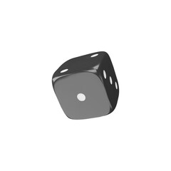 Black dice tumbling 3D icon vector illustration