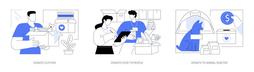 Making donations isolated cartoon vector illustrations se
