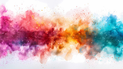 Colorful Powder Explosion Captured on a Bright Background