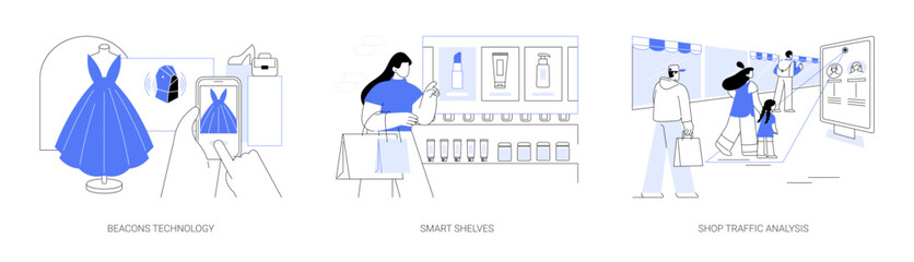 Smart retail isolated cartoon vector illustrations se