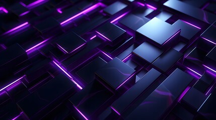 3d rendering of purple and black abstract geometric background. Scene for advertising, technology, showcase, banner, game, sport, cosmetic, business, metaverse. Sci-Fi Illustration. Product display