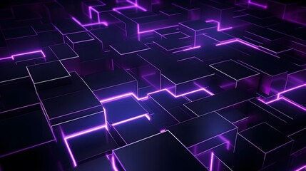 3d rendering of purple and black abstract geometric background. Scene for advertising, technology, showcase, banner, game, sport, cosmetic, business, metaverse. Sci-Fi Illustration. Product display