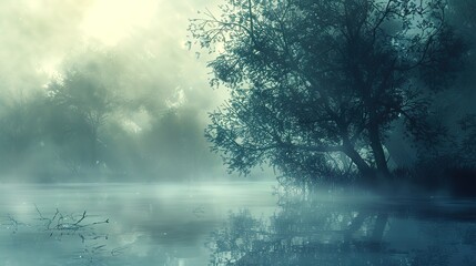 Misty morning background