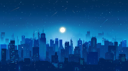 Night over the city background with a beautiful skyline - 791853856