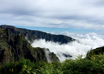 Sea of clouds in the mountains