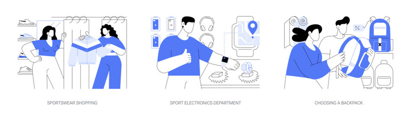 Sports equipment store isolated cartoon vector illustrations se