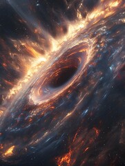 Mesmerizing Cosmic Vortex:A Fiery Celestial Maelstrom in the Depths of the Universe