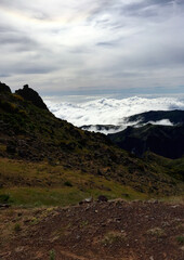 Sea of clouds in the mountains