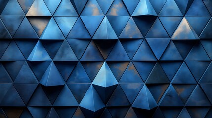 Obraz premium Abstract Blue Triangular Pattern