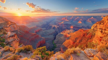 Layers of History: Grand Canyon at Dawn, generative ai