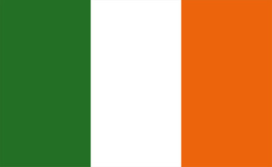 Irish flag vector illustration. The national flag of Ireland.