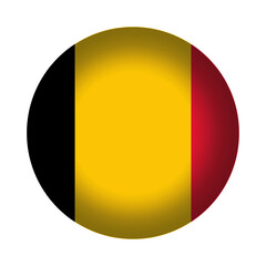 Round Belgium flag icon, vector illustration. Belgian flag button isolated on a transparent or white background.