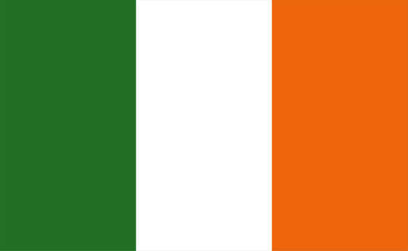 Irish flag vector illustration. The national flag of Ireland.