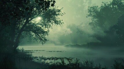 Misty morning wallpaper