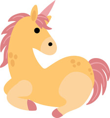 A cute unicorn. A mythological and magical creature