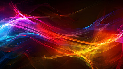 Obraz premium Abstract background with flowing colorful lines illustration wallpaper background or backdrop banner.
