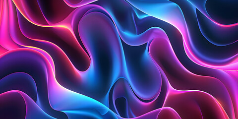 Obraz premium Gradient neon glow with fluid shapes, modern and trendy, for youth-targeted electronics or fashionable accessories