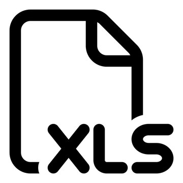 XLS file format icon in outline style. Simple document extension vector &mdash; pixel-perfect icon.