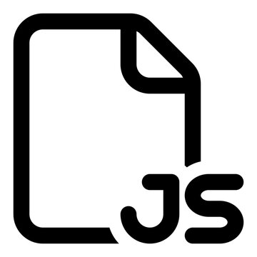 JS file format icon in outline style. Simple document extension vector &mdash; pixel-perfect icon.