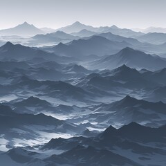 Stunning aerial view of a snow-capped mountain range ridge, capturing the breathtaking beauty of nature in all its glory. - obrazy, fototapety, plakaty